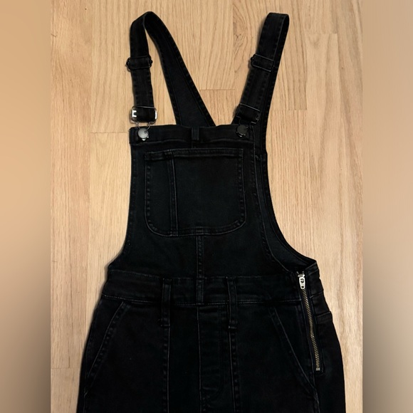 Madewell Stretch Lunar Wash Black Skinny Denim Overalls AA598 Women’s XXS 2XS - Picture 2 of 3